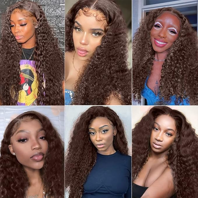 Color 4 Bundles Human Hair Brown Kinky Curly Bundles Brazilian Virgin Soft and Silky Remy Hair Single Bundle 22 Inch Double Weft Chocolate Brown Kinky Curly Bundle 100g