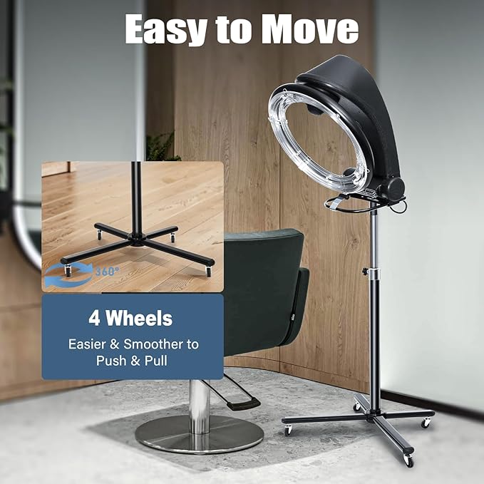 3 in 1 Hair Dryer, Orbiting Infrared Hair Dryer, Halo Roller Ball Hair Color Processor, 850w, For Home and Salon, Black
