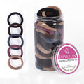 100 Pcs Dark Brown No Damage Hair Ties Cotton Ponytails Holders Seamless Soft Thick Hair Bands, Accessories for Women Girl 1 1/2 inch (Dark Neutral)