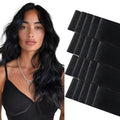 GOO GOO Invisi Edge Tape in Hair Extensions Human Hair, 1 Jet black 20pcs 20inch 50g, Virgin Remy Hair, Seamless Injected Tape, Natural Look