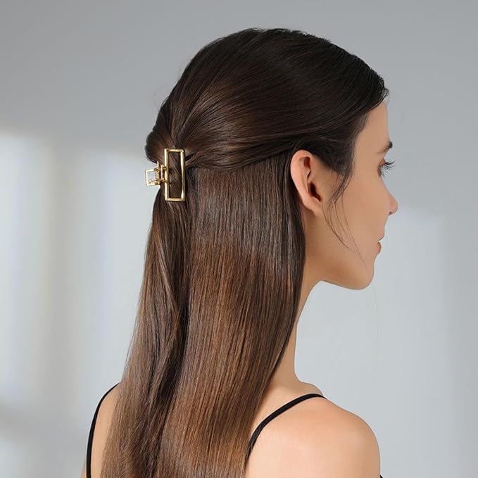 CWJCYTNSN Small Gold Hair Clips, 10Pcs Metal Hair Claw Clips for Women Thick Thin Hair, Non-Slip Hair Clips for Women and Girls, Strong Hold Hair Accessories