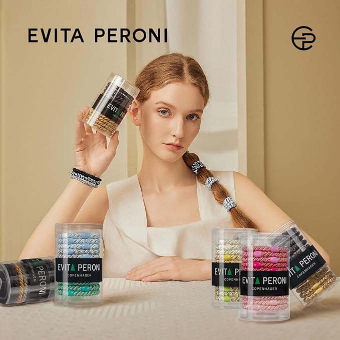 EVITA PERONI 12 Pcs Hair Ties, High Elastic Ponytail Holders, Hair Ties No Damage for Thick Curly Hair Women Men (Burnt Rose Blush)