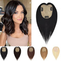 Human Hair Toppers for Women with Thinning Hair Real Human Topper Crown No Bangs 10 Inch #1 Black