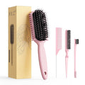Curl Defining Brush, Curly Hair Brush, Slick Back Hair Brush, For Combing and Shaping Curls in All Hairstyles to Reduce Pulling (Pink)