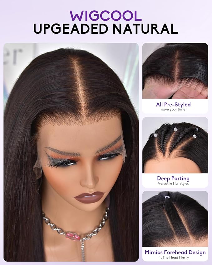 13x6 Lace Front Wigs Human Hair 180 Density Straight Transparent Lace Front Wigs Human Hair Pre Plucked Wigs for Women Glueless Wigs No Synthetic Blend Triple Lifespan 3X 28inch