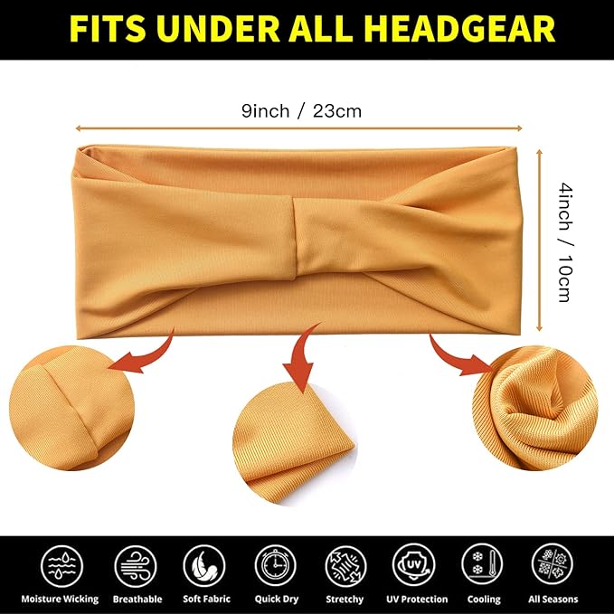 12 Pack Wide Headbands for Women No Slip Stretchy Boho Hair Bands Soft Elastic Yoga Workout Running Thick Headbands for Women's Hair,Wicking Sweat Head Bands Solid Colors Head Wrap