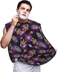 Adjustable Beard Catcher Apron, Purple Galaxy Trippy Space Astronauts Shave Bib, Non-Stick Waterproof Grooming Bib, Shaving Essential for Men Dad Christmas