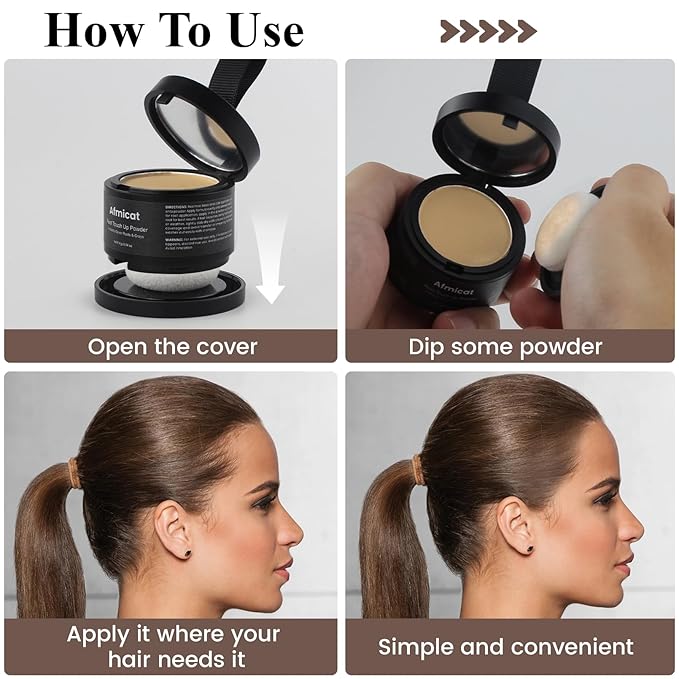 Instant Hairline Powder, Root Touch Up Hair Color for Gray Coverage and Thinning Hair, Root Cover Up Conceals Hair Loss & Bald Spots, Natural and Non-Greasy Hair Color for Women & Men, Medium Blonde