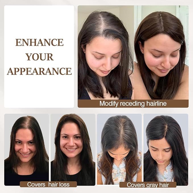 Rich Choices Hair Toppers for Women Real Human Hair 100% Human Remy Toppers NO Bangs for Women with Thinning on Top Clip in Hairpiece 4"x4.7"Lace Base 14 Inch #1 Jet Black