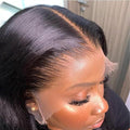 SKINLIKE Real HD Lace Wig 13x6 Full Frontal HD Lace Front Wigs Human Hair Pre Plucked Bleached Knots 180% Density 0.10mm Ultra-thin Invisible Lace Straight Human Hair Wigs For Women 20 Inch