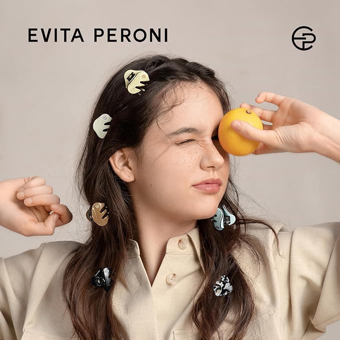EVITA PERONI Small Hair Clips, Mini Hair Clip for Hair, Little Tiny Claw Clips for Women Girls Half Updo, Caramel Brown
