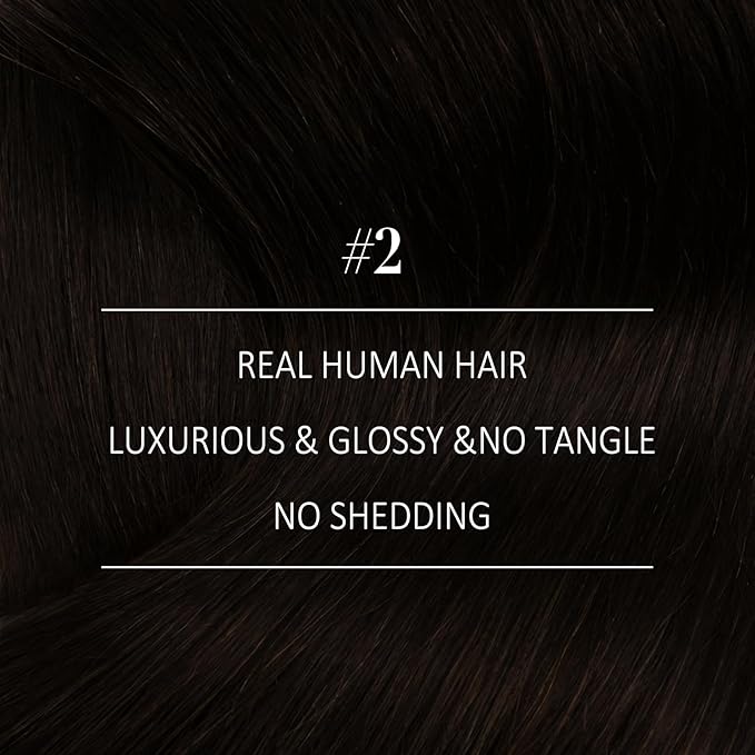 YoungSee Dark Brown Hair Extensions Weft Human Hair Sew in Extensions Darkest Brown Weft Hair Extensions Human Hair for Women 16Inch 100G
