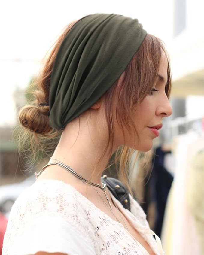 Extra Wide Headbands for Women Large Turban Headband Non Slip Boho Elastic Hairband Hair Twisted Knot Head Bands Accessories