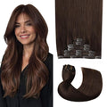 Pro2.0 Clip in Hair Extensions Real Human Hair 20inch 7pcs Color #4 Chocolate Brown Remy Real Human Hair Extensions Clip ins 120g Thick Seamless Double Weft for Women（#4a-20inch）
