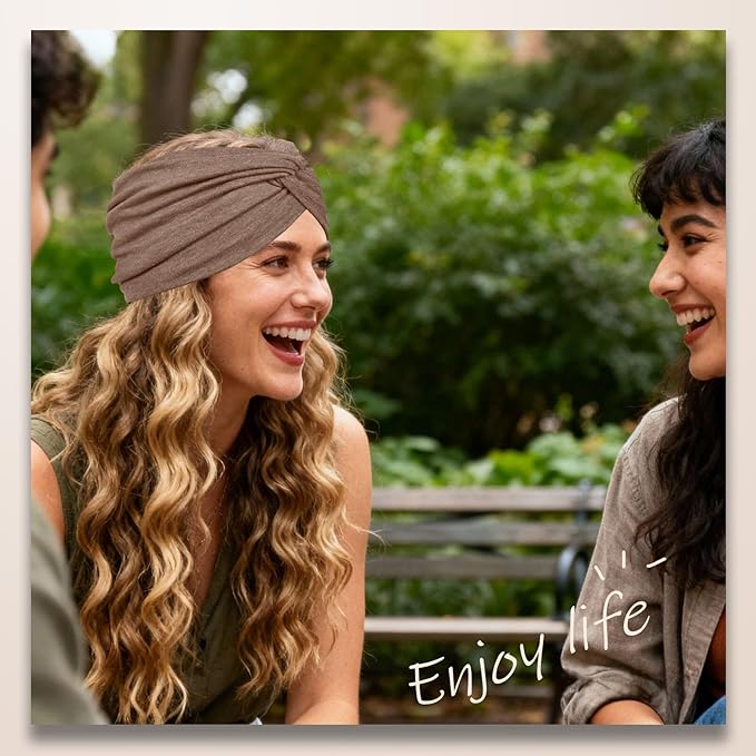 Wide Headbands For Women Extra Large Headband Twisted Knot Head Bands For Women's Hair Band Scarf Turban Accessories 6 Pack