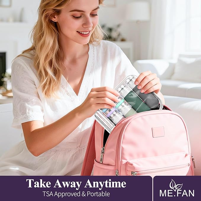 ME.FAN 18 Pack Travel Bottles for Toiletries, TSA Approved Silicone Portable Size Bottle, Refillable Cosmetic Container Kits for Conditioner, Shampoo, Lotion,Face Cream - Morandi