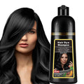 Black Hair Dye Shampoo Instant 3 in 1 for Gray Hair Coverage - Herbal Formula, Semi-Permanent Hair Color in 10 Minutes, Lasts 30 Days, 100% Grey Coverage Shampoo for Men & Women, 500ml (16.9 Fl Oz)