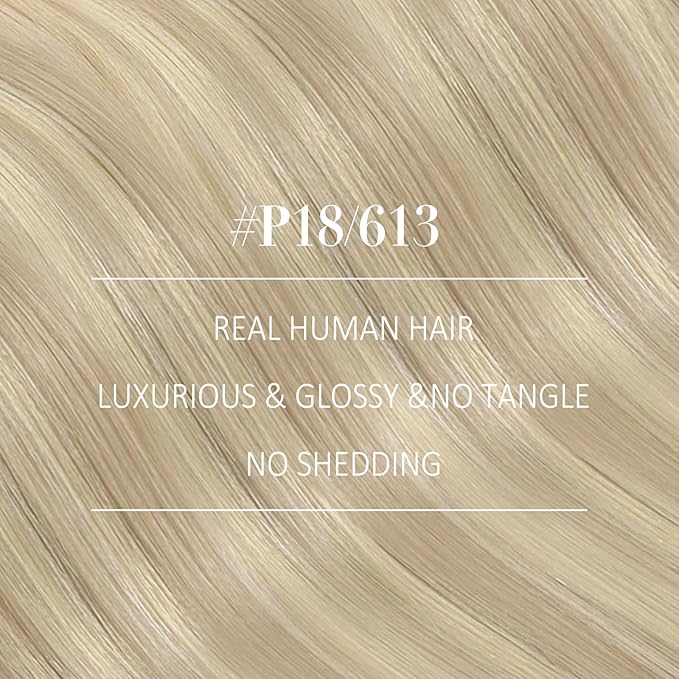 YoungSee Weft Hair Extensions Human Hair Blonde Highlight Human Hair Weft Extensions Warm Ash Blonde Highlights Bleach Blond Soft and Smooth Sew in Bundles Remy Hair 16Inch 100G