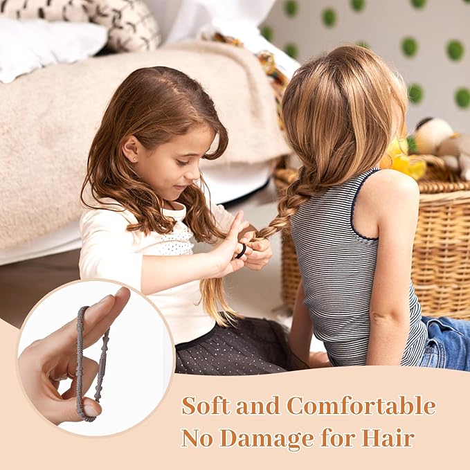25 PCS Bohemian Hair Accessories: Lightweight Ponytail Holders in 5 Styles, 2.36" No Damage Hair Ties for Thick or Thin Hair
