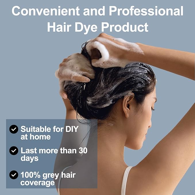 Hair Dye, Hair Dye Shampoo for Women & Men, Color Shampoo Hair Dye 16.9 Fl Oz, Safe and Natural Champu Para Canas (Coffee)