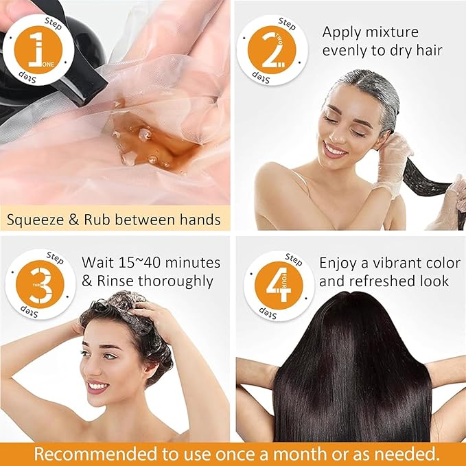Dark Brown Hair Dye Shampoo, Semi-Permanent Brown Hair Dye, Hair Color Shampoo for Women Men, Cover Grays in Minutes, Champu Para Canas, Champu Para Pintar el Cabello, Easy to Use 16.90 Fl Oz