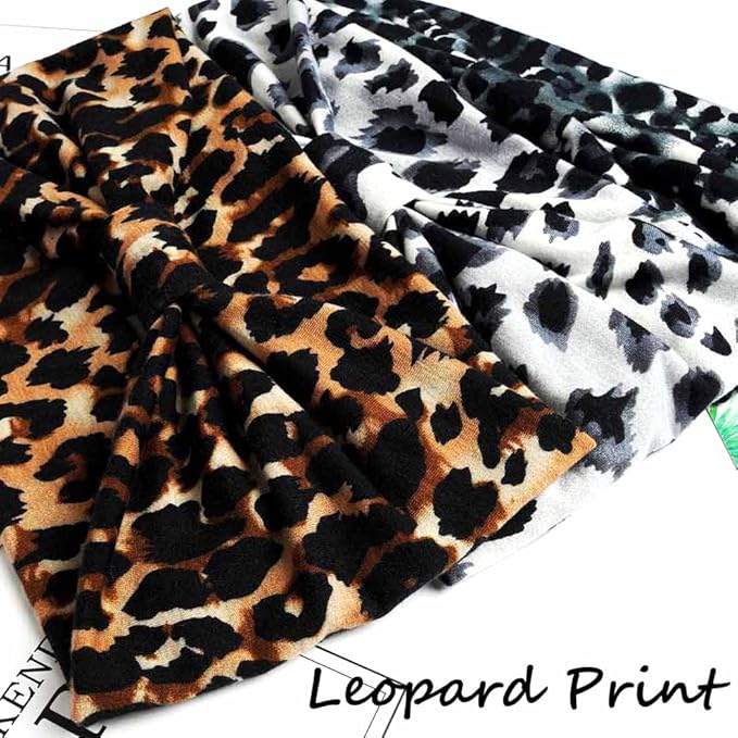 Boho Headbands Wide Knot Hair Band Elastic Turban Head Band Stretch Twist Head Wraps Fashion Hair Accessories for Women 3 Pcs (Set B)