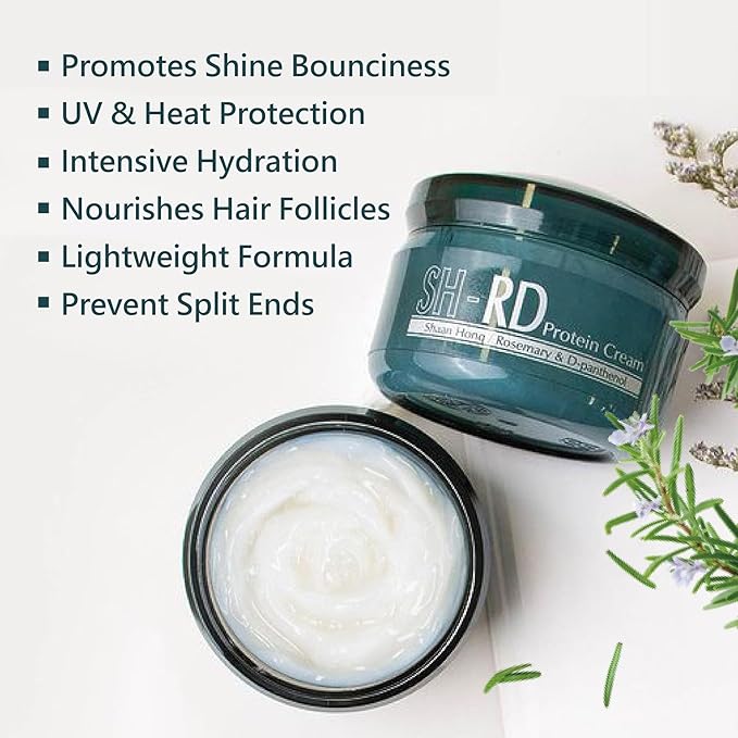 SH-RD Protein Cream for Damaged Hair | Leave-In Conditioner to Restore, Revitalize and Repair Split Ends | Conditioning Cream for All Hair Types - 0.34oz/10ml