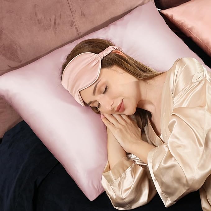 Adubor 100% Silk Pillowcase - Mulberry Silk Pillow Cases, 23 Momme 6A Grade Fibers, Silk Pillow Case for Hair and Skin Health, with Hidden Zipper (Queen 20''x30'', Pink, 1PC)