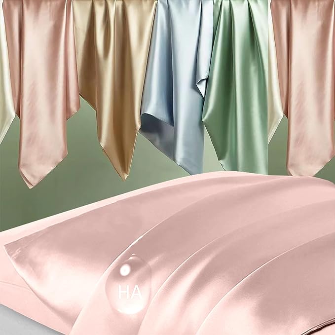 Mulberry Silk Pillow Cases Queen Size, Silk Pillowcase for Hair and Skin, Anti Acne Cooling Beauty Sleep Both Sides Natural Silk Satin Pillowcases with Hidden Zipper, Gifts for Women Men, Coral