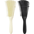 2 Pieces Detangling Brush for Afro America/African Hair Textured 3a to 4c Kinky Wavy/Curly/Coily/Wet/Dry/Oil/Thick/Long Hair, Knots Detangler Easy to Clean (Beige, Black)