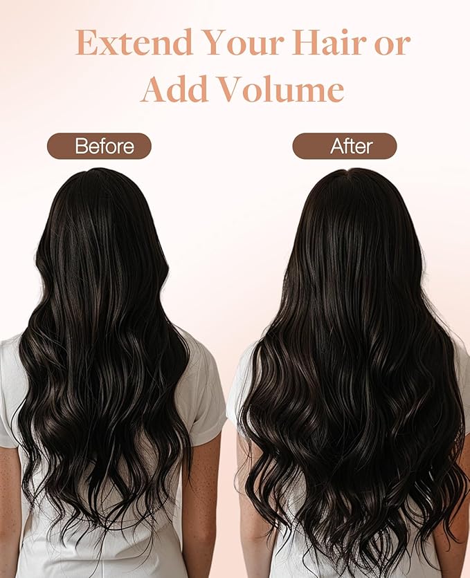 GOO GOO Invisi Edge Tape in Hair Extensions Human Hair, 1B Natural black, 6pcs 22inch 18g, Virgin Remy Hair, Seamless Injected Tape, Natural Look