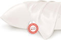 Bedsure Satin Pillowcase for Hair and Skin Queen - Ivory Silky Pillowcase 2 Pack with Envelope Closure, Similar to Silk Pillow Cases, Gifts for Women Men, 20x30 Inches, 2pcs