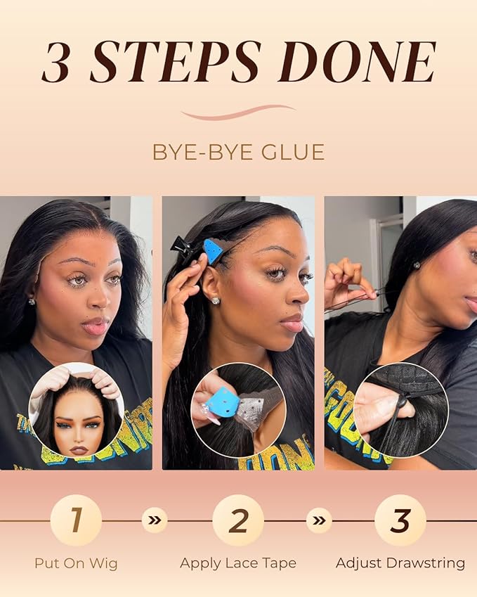 Arabella 13x6 Glueless Wigs Human Hair Pre Plucked Pre Cut Lace Upgraded Ear to Ear Full HD Lace Front Wigs Human Hair 210% Density Straight Wear and Go Glueless Wig Drawstring Wig Human Hair 30 Inch