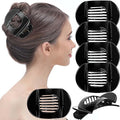 RC ROCHE 6 Pcs Flat Claw Hair Clips for Women Thick Hair French Round Duckbill Square Secure Strong Hold Grip Clamps Barrettes Curved No Slip No Crease Styling Cute Extra Jumbo XL, Large Black