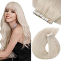 Sunny Hair Tape in Hair Extensions Human Hair 24inch Hair Extensions Real Human Hair Tape in Extensions for Women Platinum Blonde Invisible Natural Straight Skin Weft Double Sided Tape 40pcs 100g