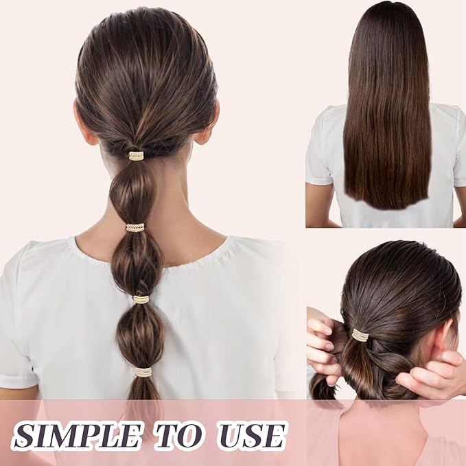 JIIRS 10PCS Boho Hair Ties,Elastic Bracelets,Elastic Ties, Hair Bands For Ponytails,Ponytail Holder for Thick or Thin Hair,Boho Hair Bracelets No-Damage For Daily Life, Sport, Working(Set1)