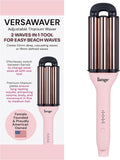 L'ANGE Hair VersaWaver Adjustable Titanium Waver | Pick 19mm or 32mm Waves with 1 Tool | Titanium 3-Barrel Waving Tool | Cool Tip Also Rotates Barrel to Change Wave Lengths (Blush)