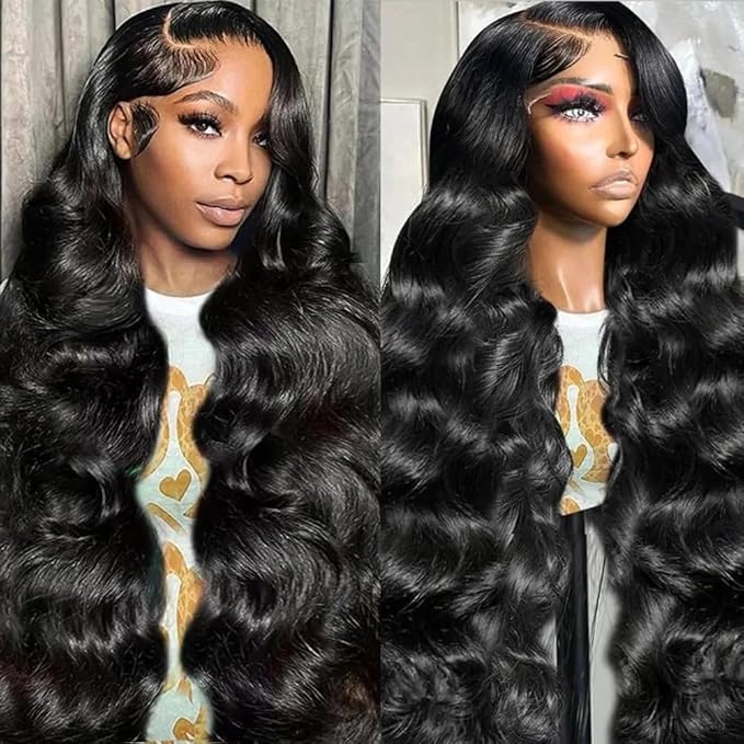 32 Inch 13x6 Body Wave Lace Front Wigs Pre Plucked HD Transparent Lace Frontal Wig Glueless 100% Virgin Human Hair with Baby Hair for Women