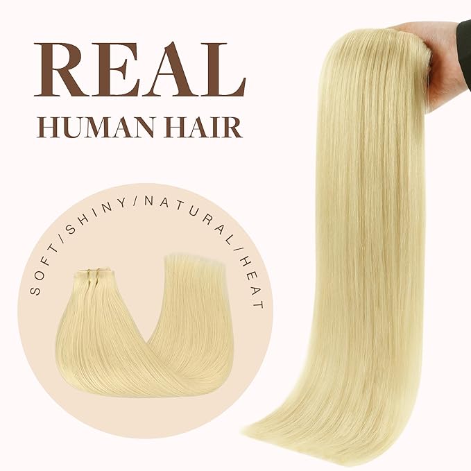 GOO GOO Clip in Hair Extensions Real Human Hair, Remy Human Hair Extensions Clip ins for Women, Natural Human Hair, 24inch 160g 7Pcs, 22F Light Golden Blonde