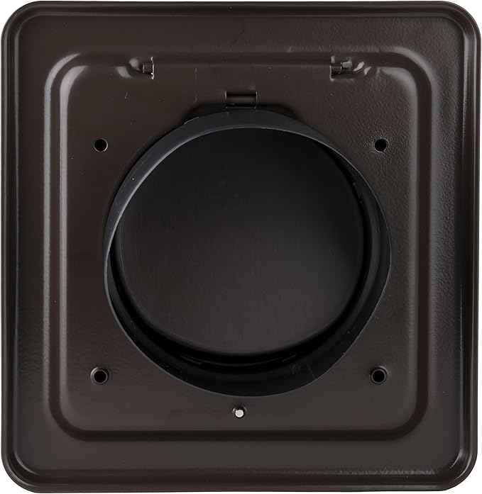 NO-PEST VENT MetalGuard, Dual Door Dryer Vent Cover Outdoor 4 Inch, Powder-Coated Heavy Duty Steel, Pest Proof, Rust Resistant, Safe & Efficient Vent Cap (Brown, 4" Steel With Collar)