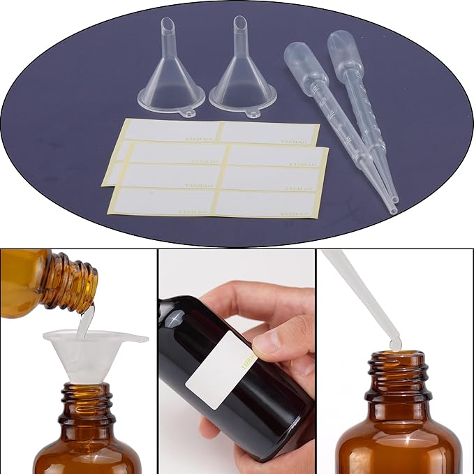 YIZHAO Green Glass Dropper Bottle 1oz, Tincture Bottles with Glass Dropper, for Essential Oils, Aromatherapy, Cosmetic, Laboratory, Pharmacy, Liquids, Travel –12 Pcs