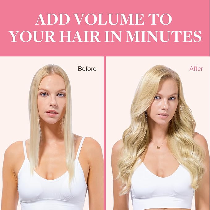 GOO GOO Clip in Hair Extensions Real Human Hair, Remy Human Hair Extensions Clip ins for Women, Natural Human Hair, 14inch 150g 9Pcs, 613R Bleach Blonde