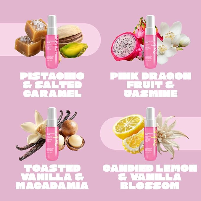 Cake Beauty Hair and Body Mist Travel Gift Set, The Finishing Touch- Fine Fragrance Mist – Infused with Aloe and Argan Oil –4 x 30mL/ 1 oz.