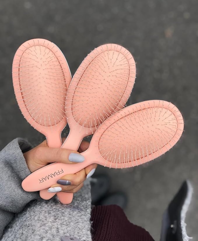 Framar Detangling Brush for Curly Hair – Hair Brushes for Women, Wet Detangler Hair Brush, Wet Hairbrush For Women, Hairbrushes, Hair Brush Detangler – Reduces Hair Breakage Champagne