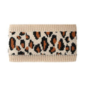 Women Leopard Knit Headband,Warm Sports Headscarf,Soft Stretchy Wide Hair Band,Fashion Accessories for Daily Wear