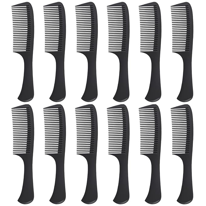 Wide Tooth Detangling Comb for Curly Long Wet Hair - Reduces Hair Loss and Dandruff, Suitable for Styling and Professional Care (12 pcs)
