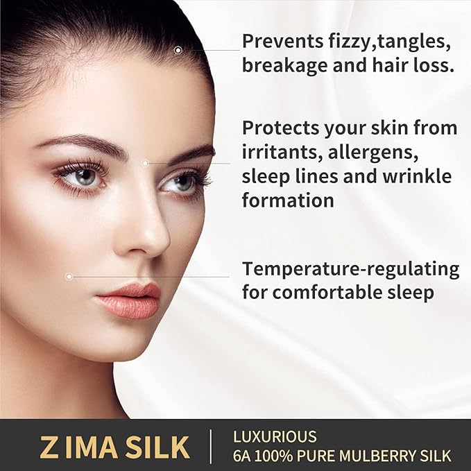 ZIMASILK 25 Momme 100% Pure Mulberry Silk Pillowcase for Hair and Skin Care, Highest Grade 6A Pillow Cases for Women, Long-Lasting Durablity, Gift for Women Men, 1Pc (King 20"x36", Black)