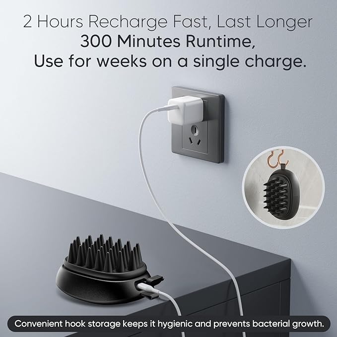 EKZ Sonic Vibrating Scalp Massager Shampoo Brush: Electric Silicone Hair Scrubber for Deep Scalp Clean, Dandruff Removal, Exfoliation, Stress Relief & Hair Growth –Suitable for Women, Men, Kids & Pets
