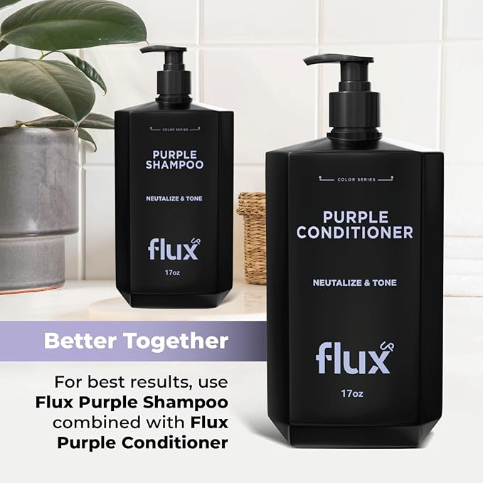 Purple Shampoo and Conditioner for Blonde Hair Women & Men – Blonde & Silver Hair Toning – Anti-Brass Sulfate Free Shampoo and Conditioner 17oz
