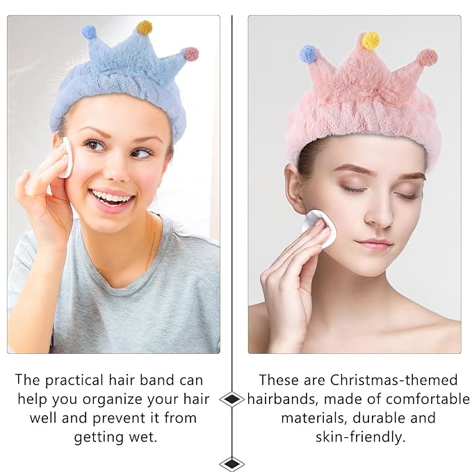 3Pcs Coral Fleece Headbands for Women Facial Makeup Washing Spa Hairbands Adorable Elastic Stretchy Head Wraps for Yoga Running Skincare Random Color